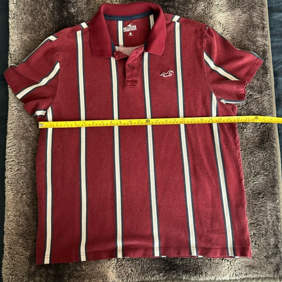Hollister Polo in Red/White Vertical Stripes - Picture 3 of 3